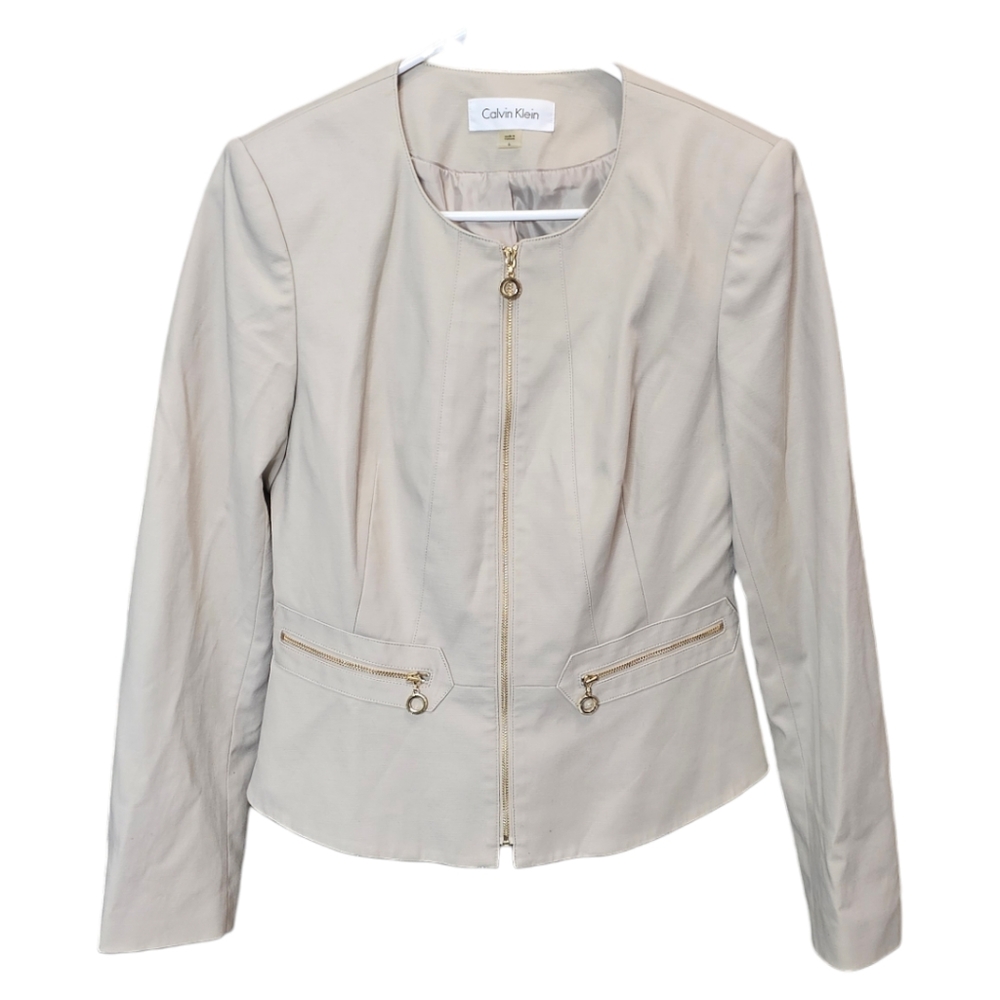 Calvin Klein Toupe and gold blazer jacket. 6